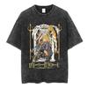 Vintage Washed Anime Death Note Misa Amane T Shirts Men Women Clothing Cotton Casual T-shirt Fashion Retro Short Sleeve T-shirts