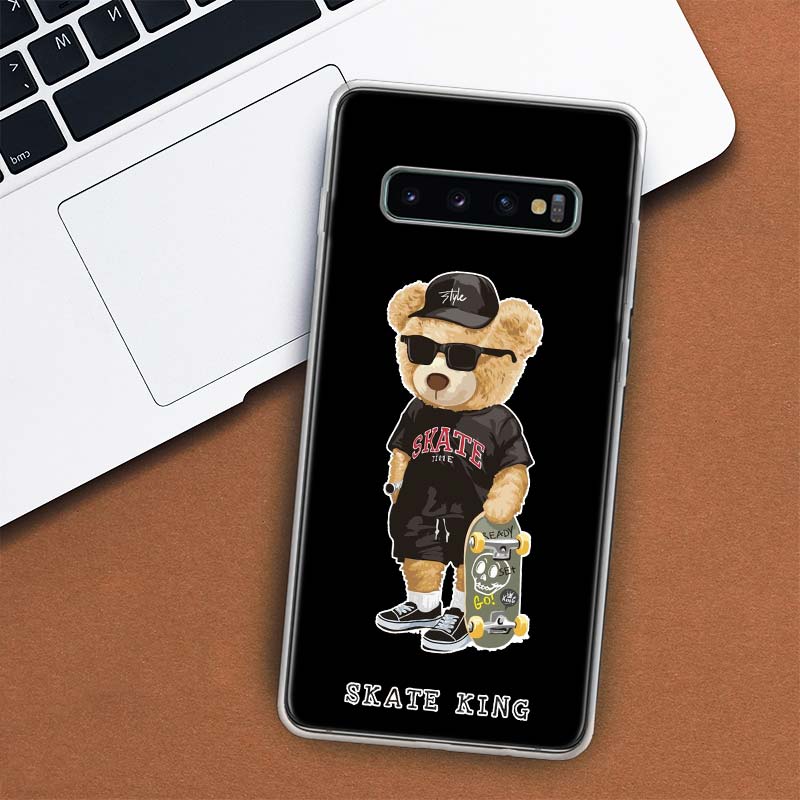 Fashion Brand Bear Phone Case For Samsung Galaxy M21 M12 M31S M32 M51 M52 Note 20 Ulte 10 Plus 9 8 J4 J6 + J8 M11 F52 F62