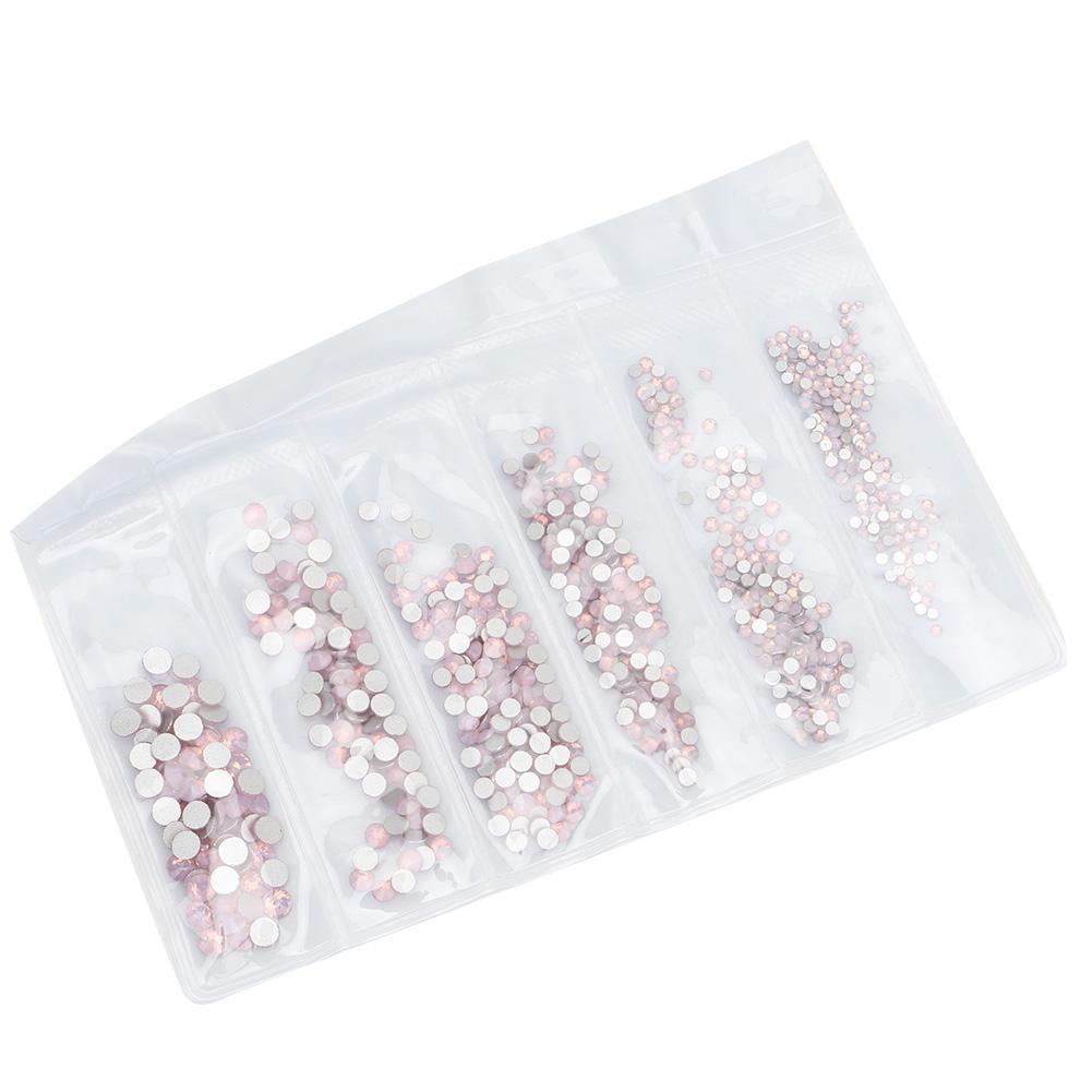 DIY Colorful Crystal Glass Nail Art Rhinestons Decoration Costumes Material Package(Pink Opal)