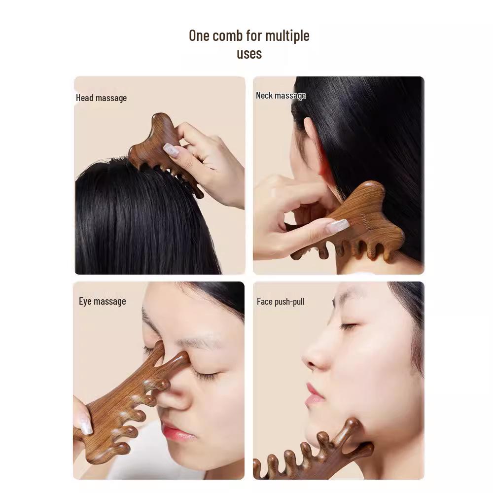 Sandalwood Wide-Tooth Scalp, Head, and Face Therapy Comb