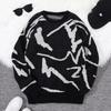 Oversize'owa bluza z okrągłym dekoltem Męska Damska Gruba Mieszanka Bawełny Długi Rękaw Streetwear Top Jesień Codzienne Ubranie