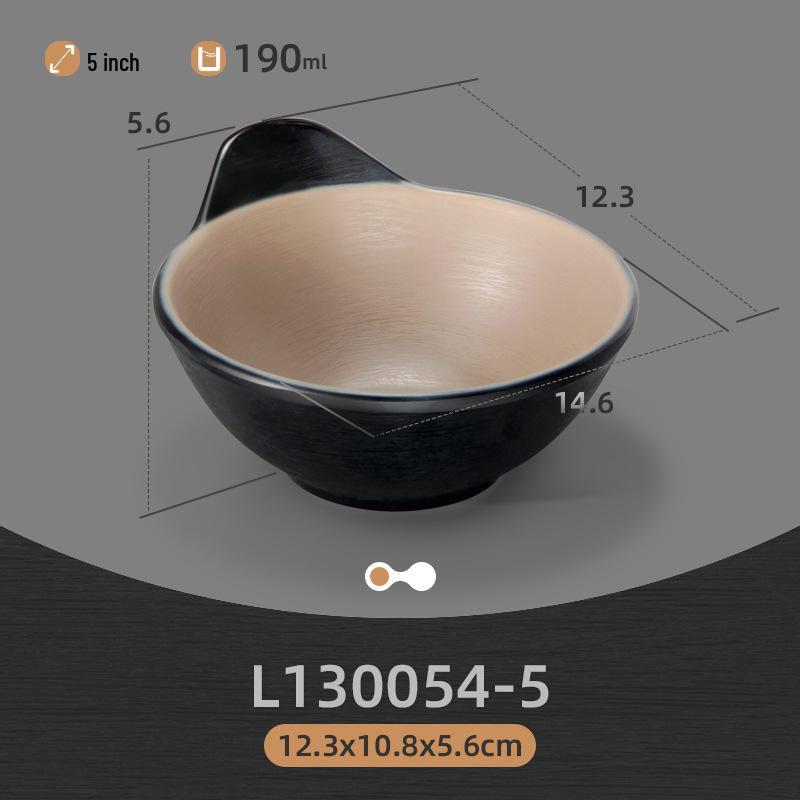 Commercial Melamine Two-Color Drop-Resistant Teacup and Imitation Porcelain Dish Set for Hot Pot Cuisine with Compartments.