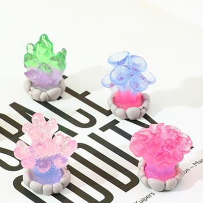 Potted Plants In The Shape Of Noctilucent Marine Resin Fish Tank Landscape Fish Aquatic Ornament Aquarium Decoration Accessories
