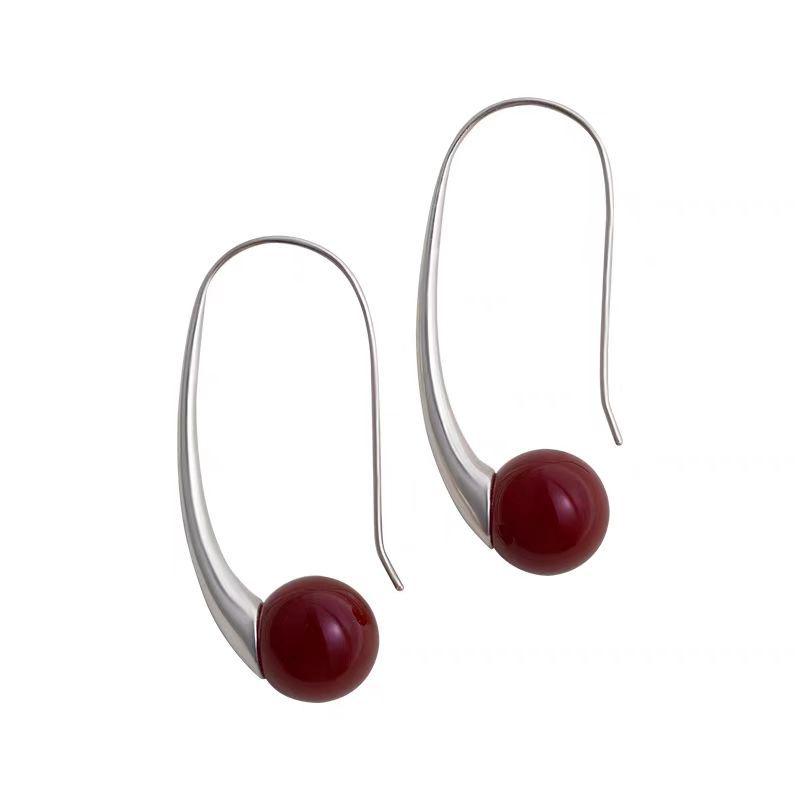Elegant Agate Long Earrings with Unique Design - Simple, Versatile, and Luxurious Ear Hooks