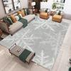 Snowflake Pattern Rug Rustic Winter Theme NonSlip Easy Clean Cozy Decor Carpet for Living Room Dining Room  Holiday Gathering