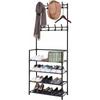 Hanger Stand Clothes Cabinet Standing Shoes Floor Metal Foldable