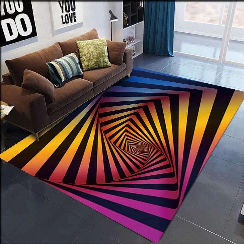 Living Room Carpet 3D Visual Vortex Personalized Fun Rug Living Room Bedroom Dining Room Non Slip Mat Home Decoration