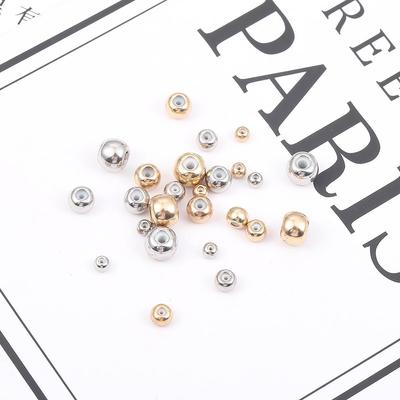 10Pcs Copper Spacer Ball Beads Stopper 3/4/5/6MM Μεταλλικές Στρογγυλές Χαλαρές Χάντρες για Αξεσουάρ DIY Κατασκευής Κοσμημάτων