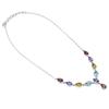 Multi gemstone handmade necklace for her, sterling silver minimalistic necklace, colorful jewelry, gift for her, anniversary gift