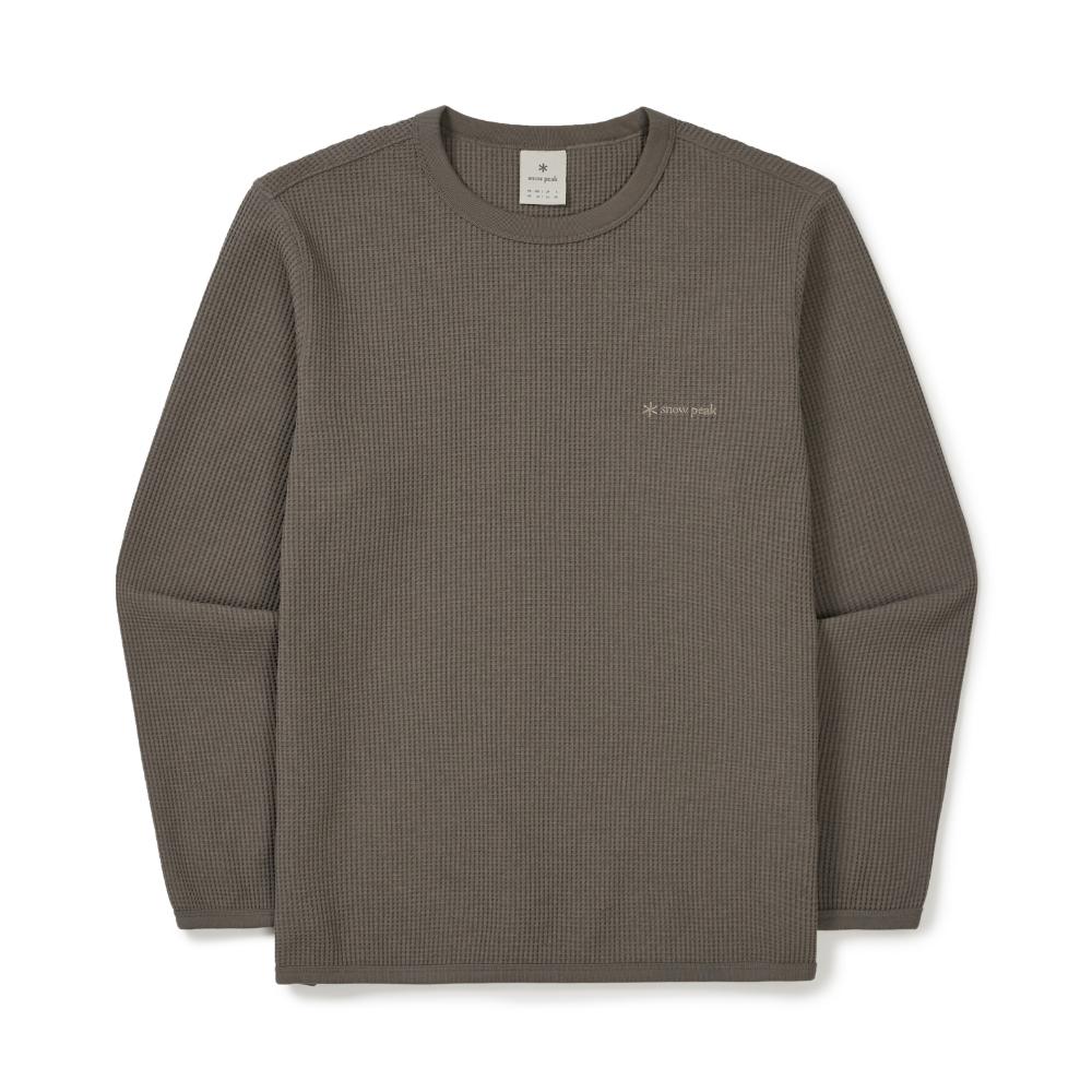 SNOWPEAK Delta Peak Waffle Sweatshirt Dark Khaki (S25FMTHT16)