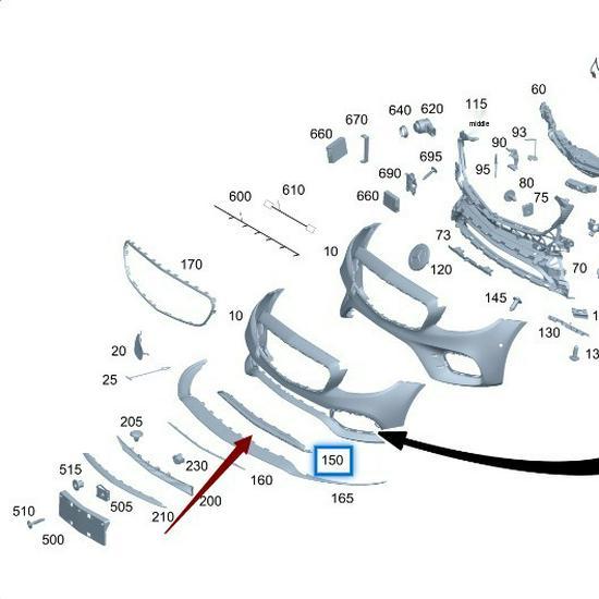 Front Bumper Bright Strip Bracket for Mercedes-Benz W213 E260L