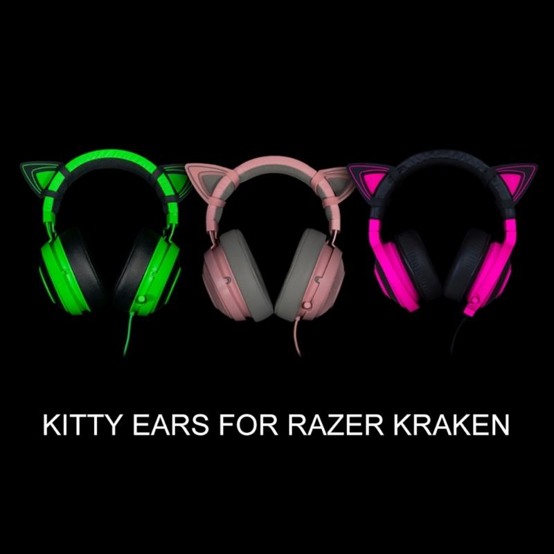 Silicone Cat Kitty Ears Lovely Attachable Accessory for Kraken V2 special/Kraken 2019/ Kraken TE /7.1 V2 Headphone