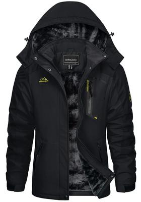 Jachetă Parka de Munte Iarnă Vreme Rece Alpinism Hidrorepelentă Îmbrăcăminte Pescuit Jachetă Bicicletă Termică Îmbrăcăminte Trekking Negru Negru JP 2XL [KEFITEVD]