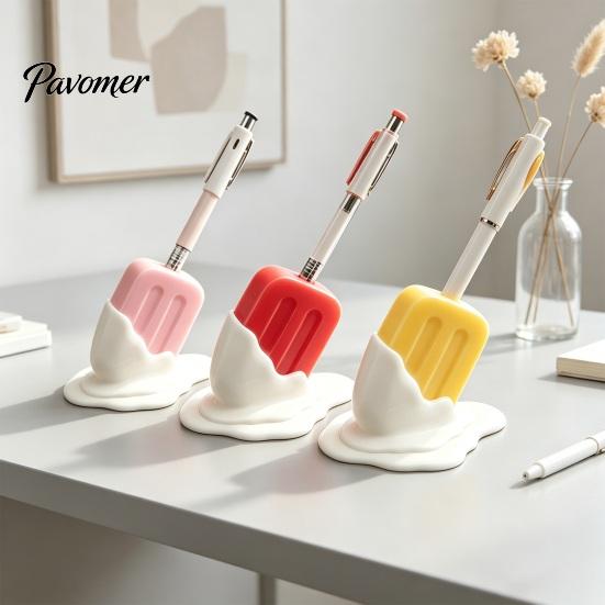 Creative Pencil Cup Cute Melting Popsicle Pen Holder, Unique Decorative Stationery Organizer, Colorful Marker Holder Durable PLA Container for Office