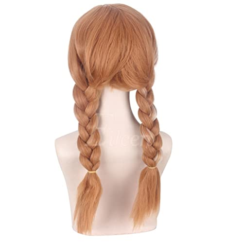 Eileen Frozen Anna Adult Cosplay Wig, Heat-Resistant, Perfect for Halloween, Christmas, Costumes, Cultural Festivals, Festivals, and School Festivals