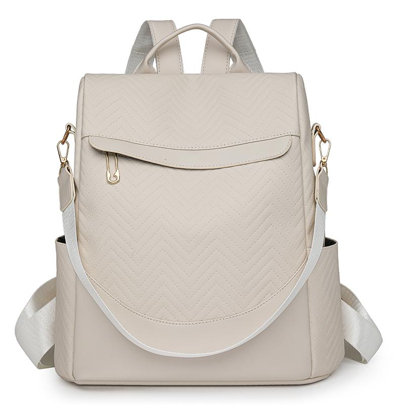 

Рюкзак с защитой от кражи, большая вместимость, женская сумка через плечо из ПУ белый