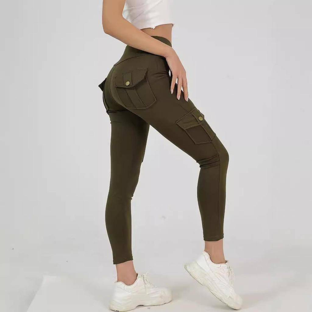 Damen High-Waist Schnelltrocknende Yogahose - Elastische, Hüfthebende Fitness-Leggings
