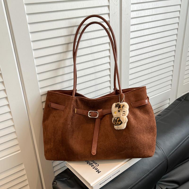 Streetwear Tote Bag For Women Large Suede Shoulder Crossbody With Magnetic Closure