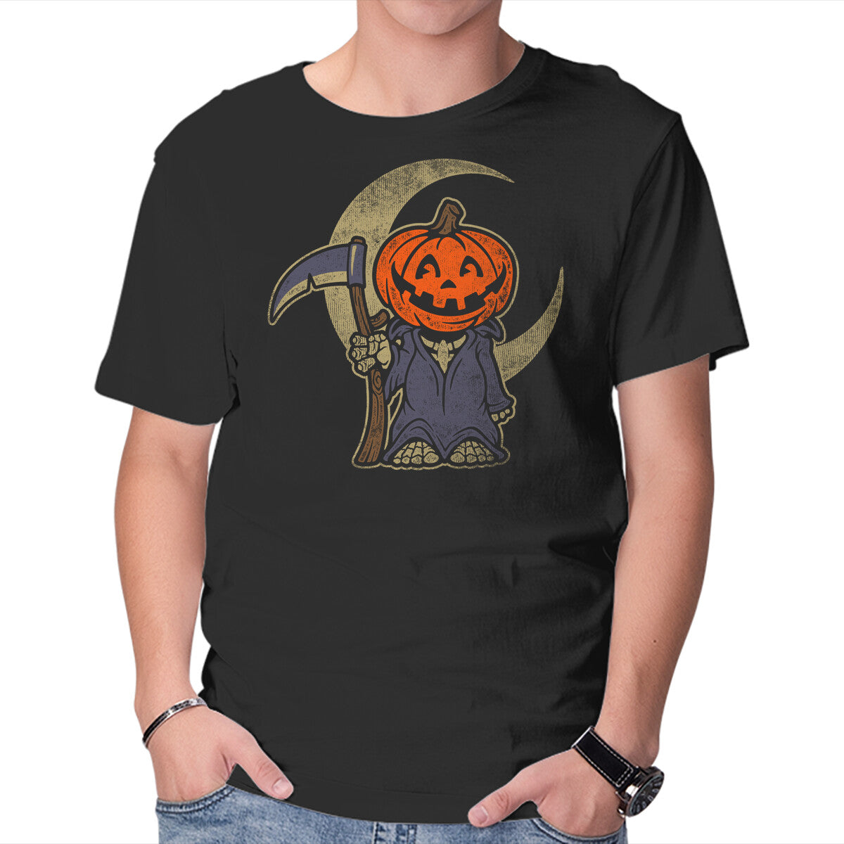 Unisex Crew Neck T-Shirt Reaper Graphic Short Sleeve Casual Tee S