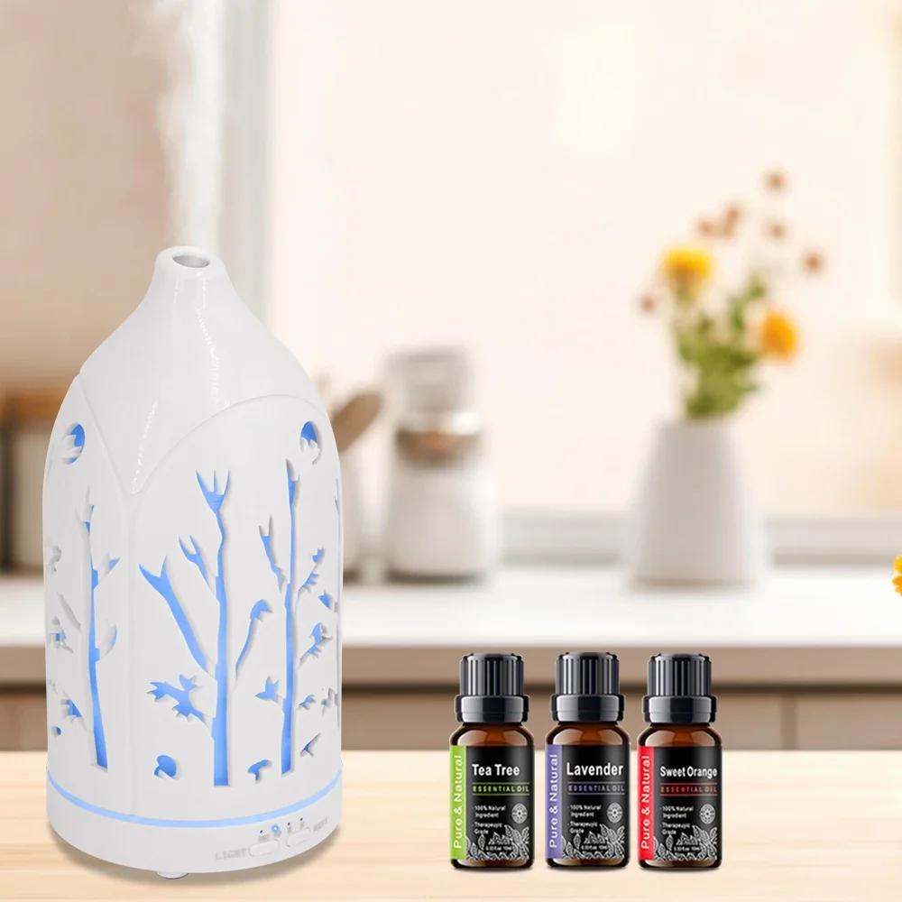 

Ultrasonic Diffuser with 3 Essential Oils, Auto Shut Off & Whisper Quiet Operation Ideal for Office, Bedroom & Yoga 200ml білий