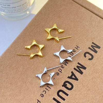 Cute Star Earrings Five-pointed Star Earrings Sweet and Cool Personality Light Luxury Niche Star Earrings