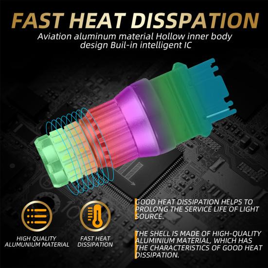 1Pair T25 3157 P27/7W LED Reversing Lights 36SMD Plug And Play Waterproof Auto Brake Lights for Car Replacement