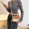 Straw bag women's bag new seaside beach bag portable messenger bag contrasting color woven small square bag