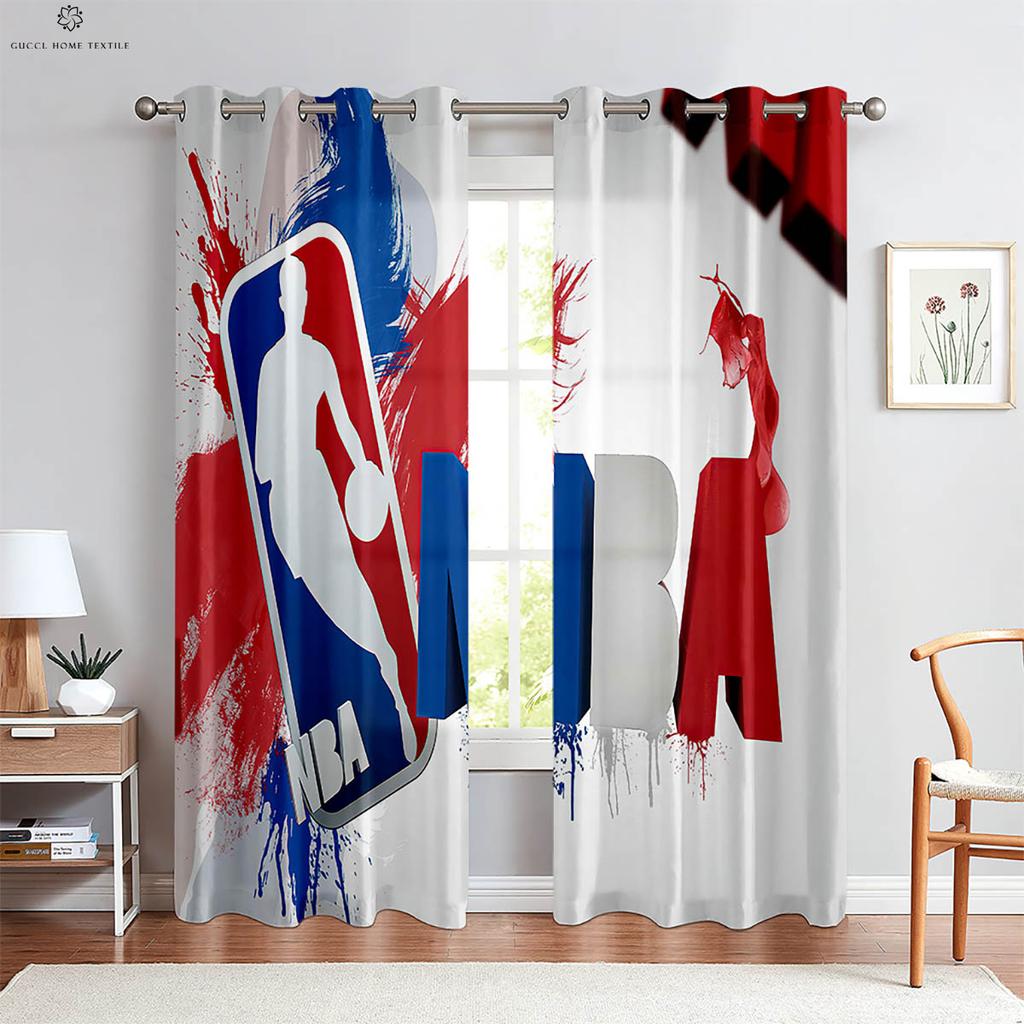 Cool Basketball 3d Printed Drapes Suitable Great for Kids Bedroom Living Area Cooking Space Bedroom Decorative Curtains 2 Pieces