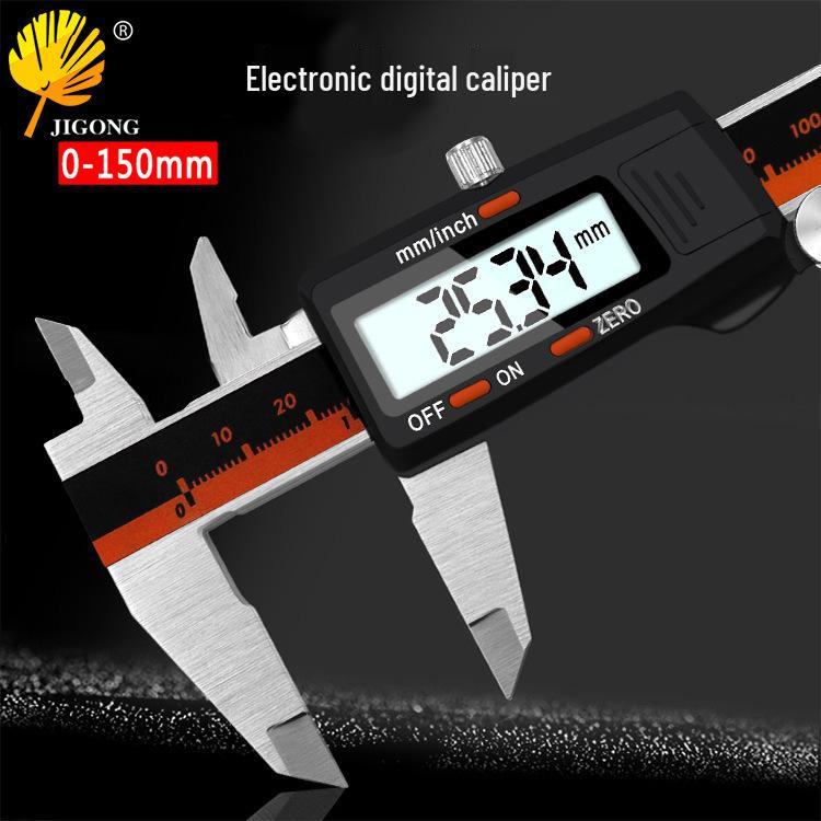 Stainless Steel Digital Vernier Caliper with LCD Display, 0-150mm, Metric/Imperial