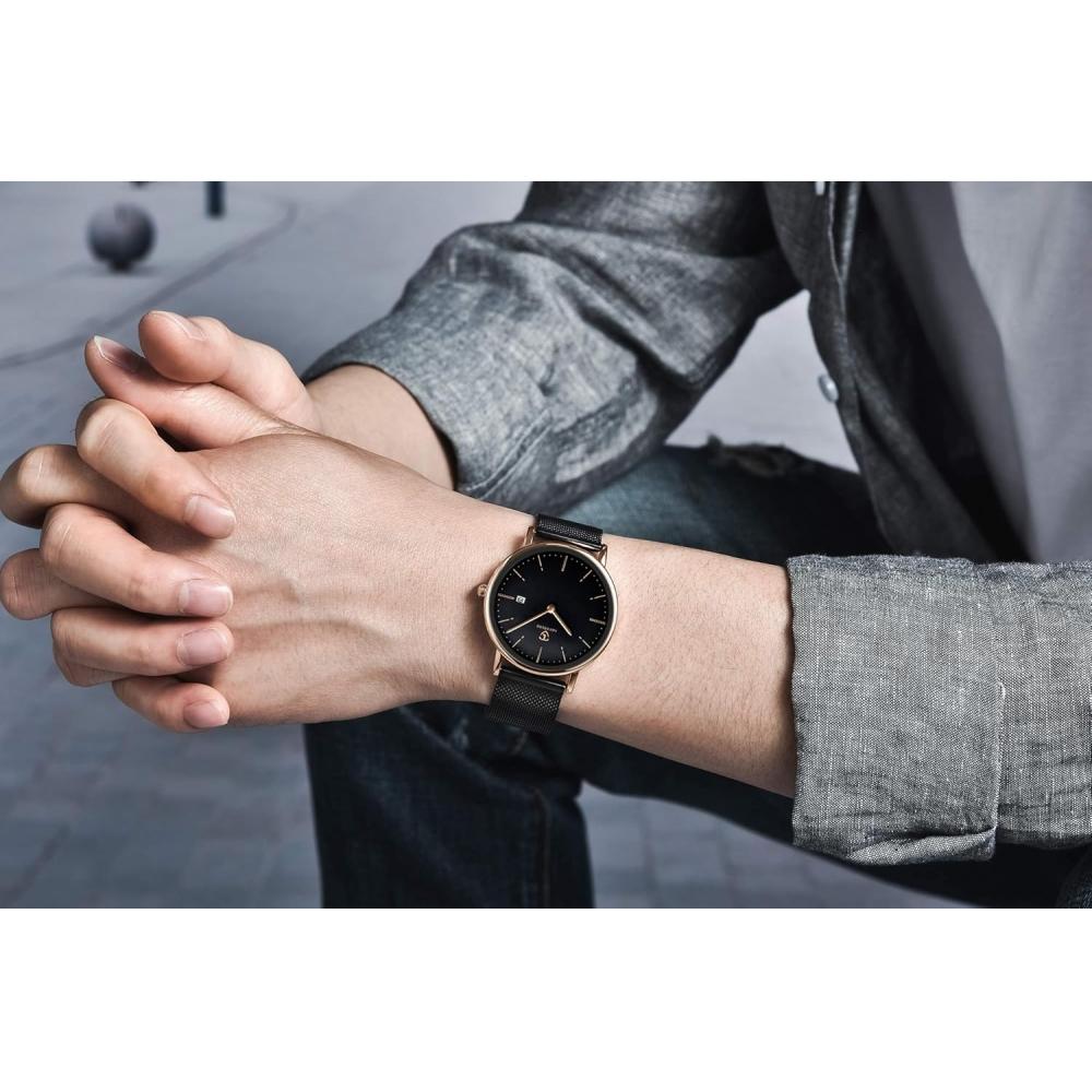 Ben NeviS Men S Simple StyliSh caSual Date Waterproof Analog Quartz Slim Black 1