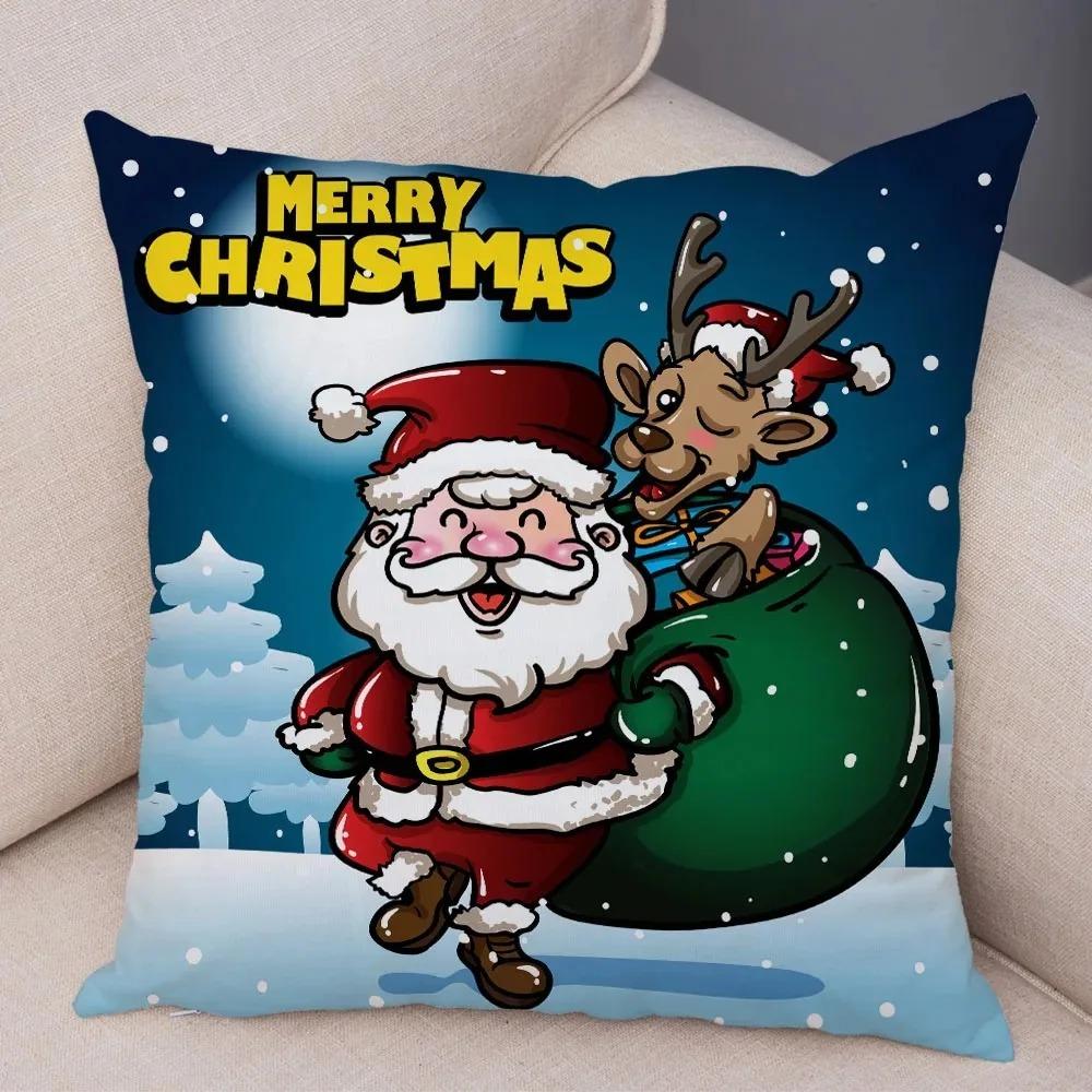 Christmas Themed Pillowcases Car Accessories Office Santa Claus Living Room Sofa Home Pillowcases