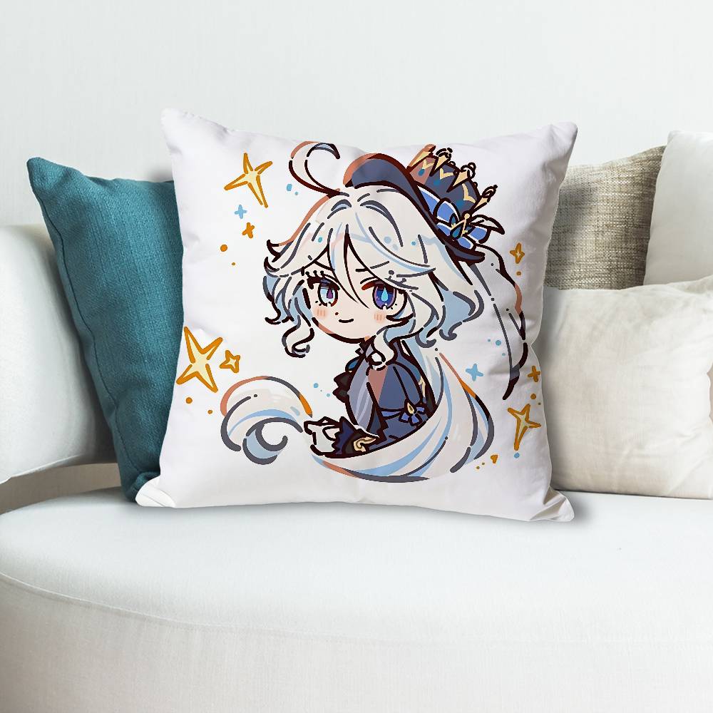 GGenshin Impact FFurina Various Sizes Square Pillow Case For Car Home Bedchamber Decor Custom Valentine gift