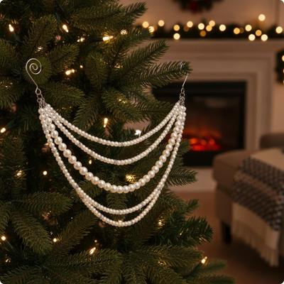 Pearl and Rhinestone Garland Sparkling Bead Lightweight for Window