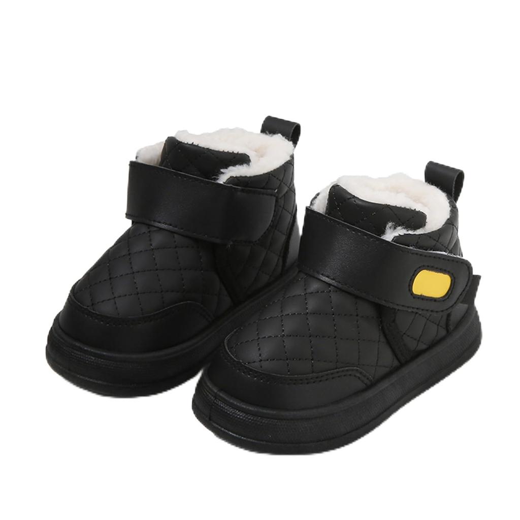 Ulogu Snow Winter Boots for Girls and Velcro Perfect for Playing in the Size Kids' Boots, Boys, Closure, Windproof, Non-Slip, Warm, Snow, Black,