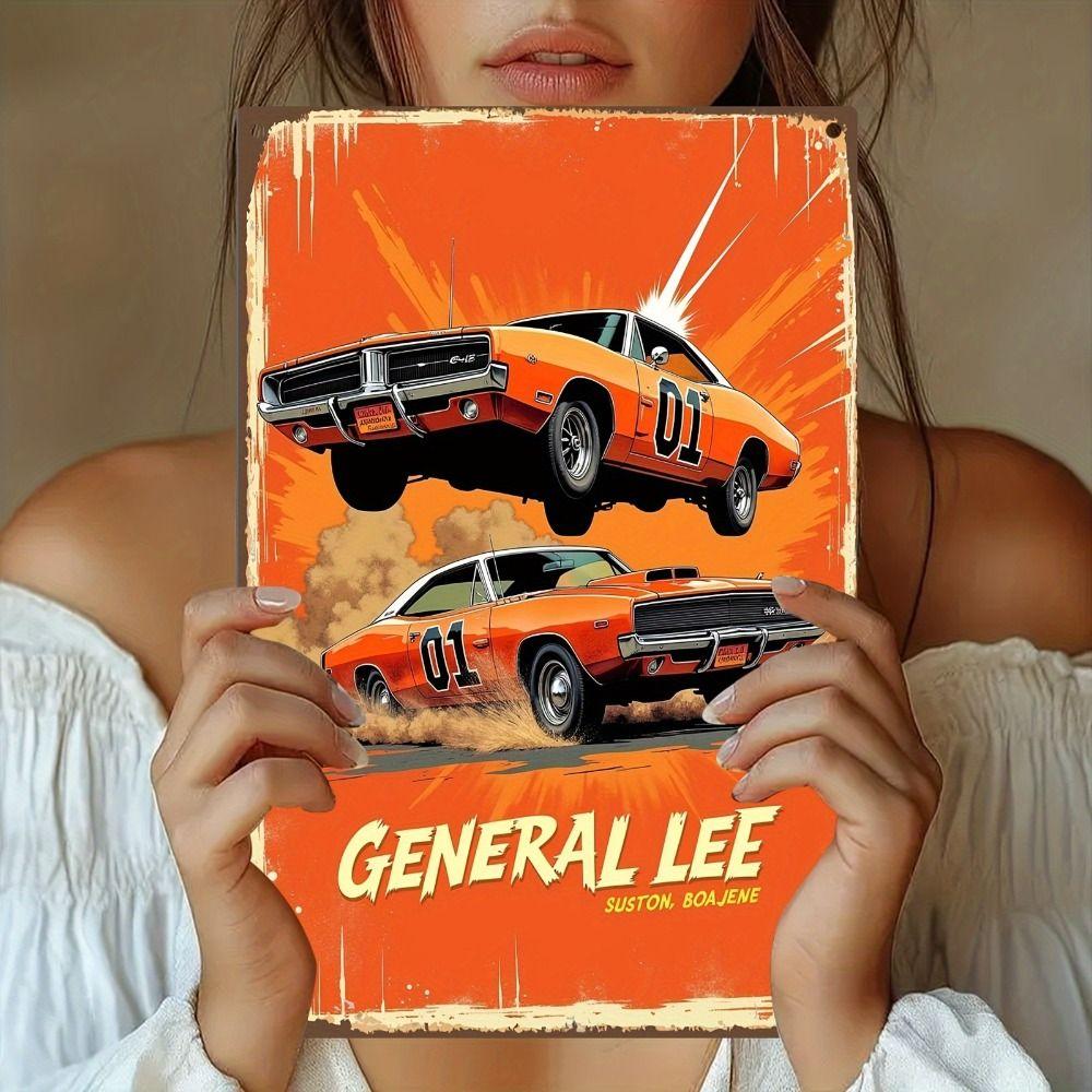 Vintage Metal Car Sign Decor Gift For Auto Lovers Garage Wall Art