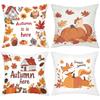 Autumn Themed Cushions With Fox Squirrel Pumpkin Polyester Pillowcase, Sofa Decorative Cushion Cov Headboard Pillow