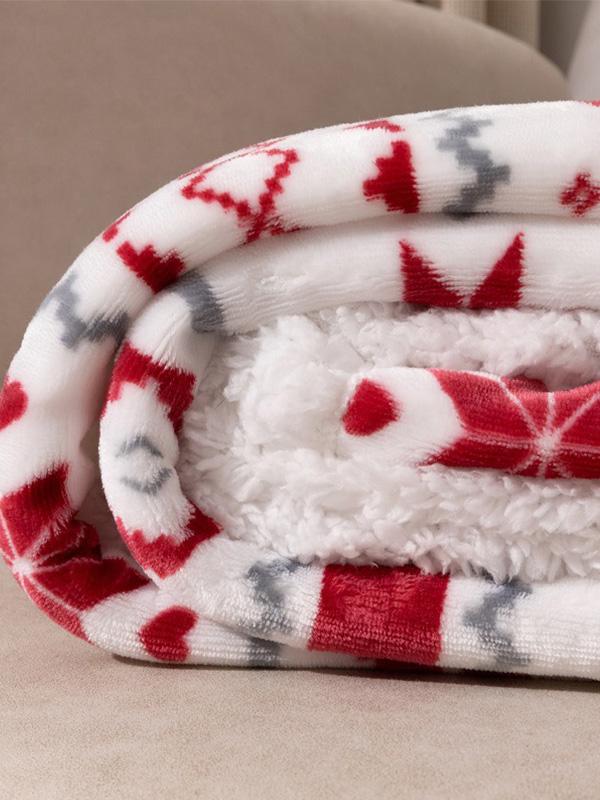 Double-Layer Flannel Blanket Christmas Edition Thickened Lambswool Sofa Throw