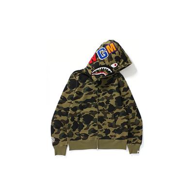 Bape A Bathing Ape Camo Shark pilno užtrauktuko gobtuvas 'Alyvuogių žalias' Vyriškas 1E80-115-022