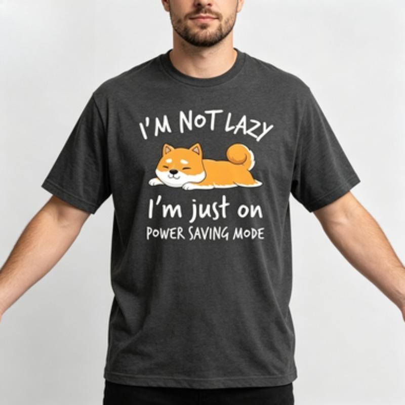 Soft Cotton Unisex Tshirt Cute Resting Shiba Inu Funny Lazy Quote Art Print Oneck Trendy Dog Owner Casual Daily Outfit Tops