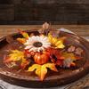 Rustic Style Autumn Sunflower Wreath Ornament Simulation Candle Holder  Doorway Decoration