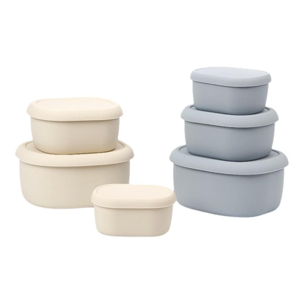 Food Grade Silicone Lunch Box 200/300/600ML with Lid Food Container Fresh Keeping Heat Resistant Microwave Oven Lunch Box