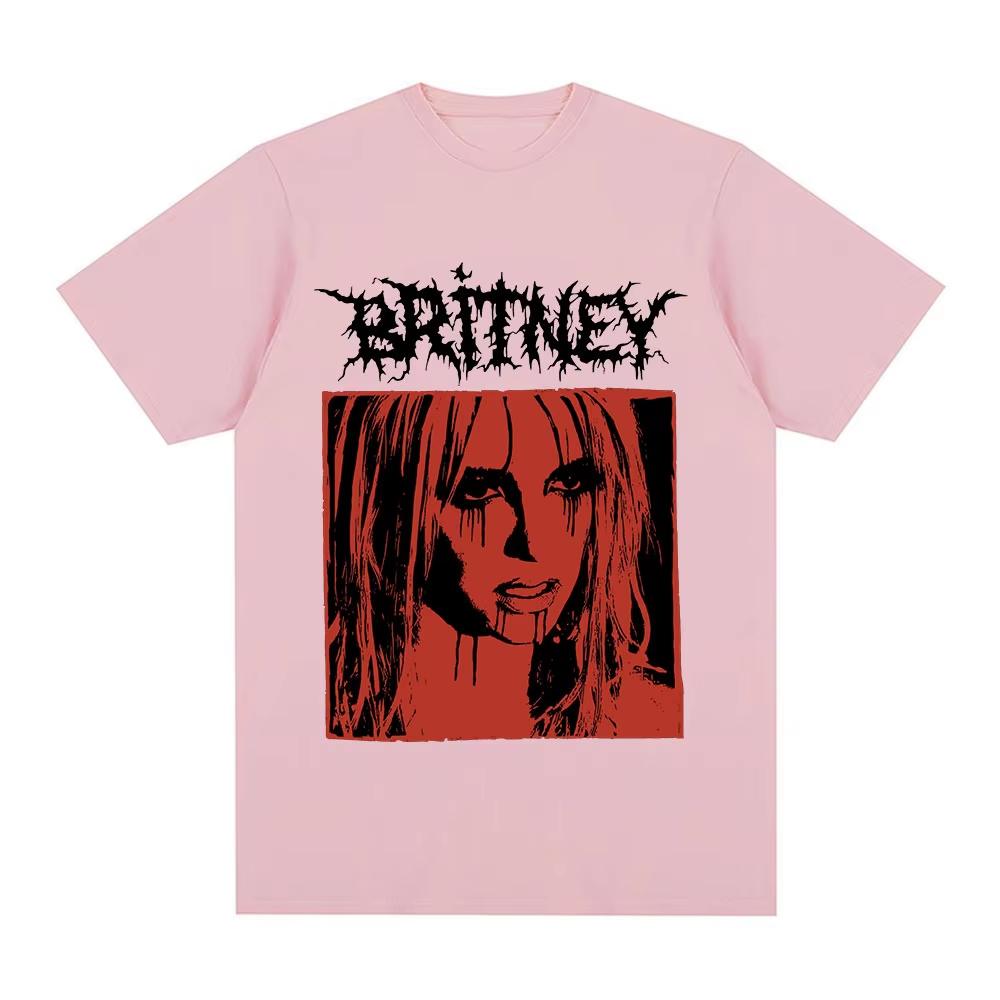 2026 Britney Spears Metal Rock Graphic T-shirt Men Women Fashion Hip Hop T Shirts Harajuku Vintage Short Sleeve Tee Shirt Oversized Casual Clothing