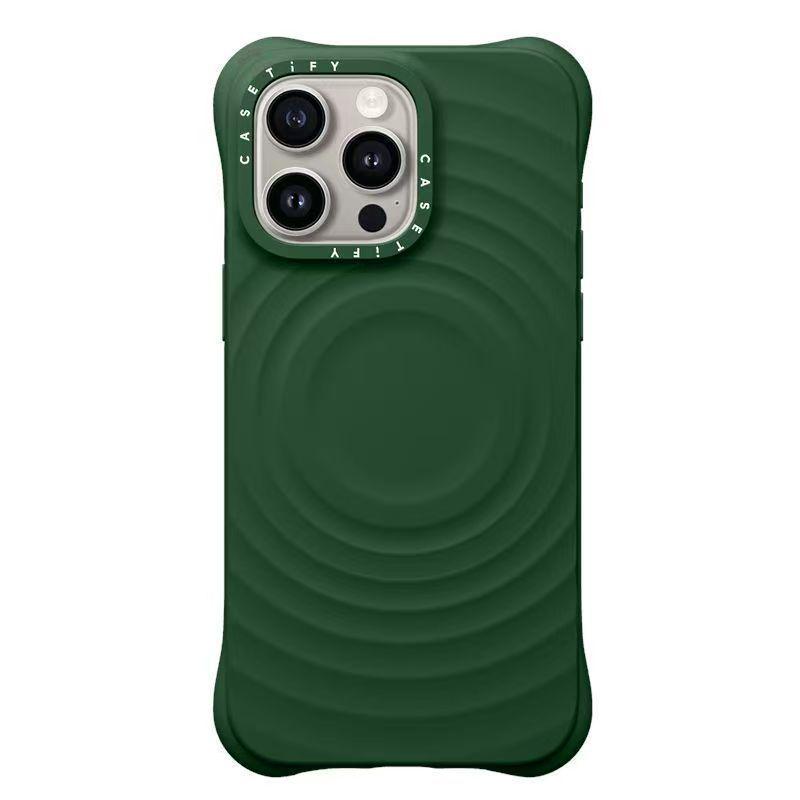 MagSafe-Compatible Wave Pattern White Phone Case for iPhone 16 Pro Max/17 Pro