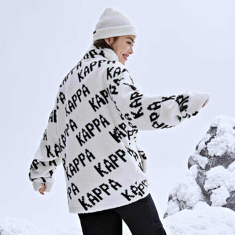 Kappa Velvet Jackets Unisex Stand Collar Thickened K0CZ2JJ05D
