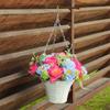 Artificial Hanging Flower In Basket for Outdoor Indoor Courtyards Decorations, Hanging Flower Plant Basket for Spring