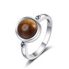 Anello in Occhio di Tigre Naturale Gioielli per Donna Argento Sterling 925 Elegante Anniversario Fidanzamento Matrimonio Regali Ametista