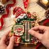 Decorative Money Hiding Ornament Gnome Christmas Cash Holder Ornament, Acrylic Hanging Pendant for Creative Gift Reveal Box Holiday Tree Decoration,