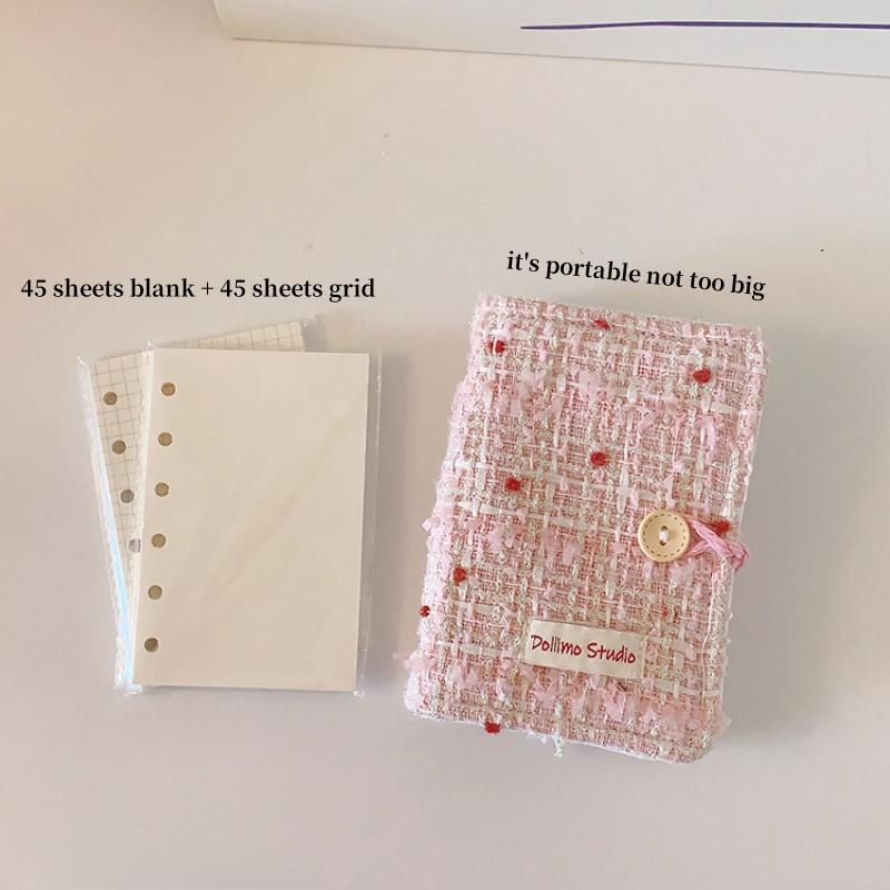 

A7 М який тканий блокнот-журнал Мила дівчина Портативний Сітка Чистий Список справ Щоденник Блокнот Міні кишеньковий довідник Книга для планування