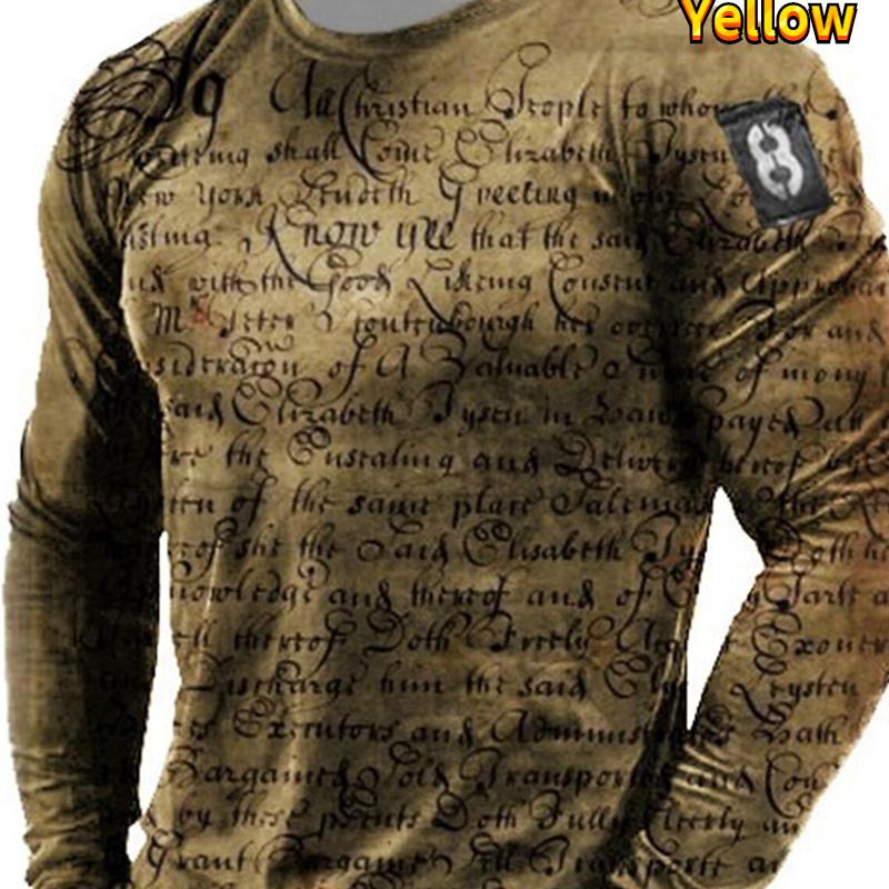 

Винтажный мужской топ с властным принтом и круглым вырезом с длинными рукавами на осень и зиму XS-8XL S