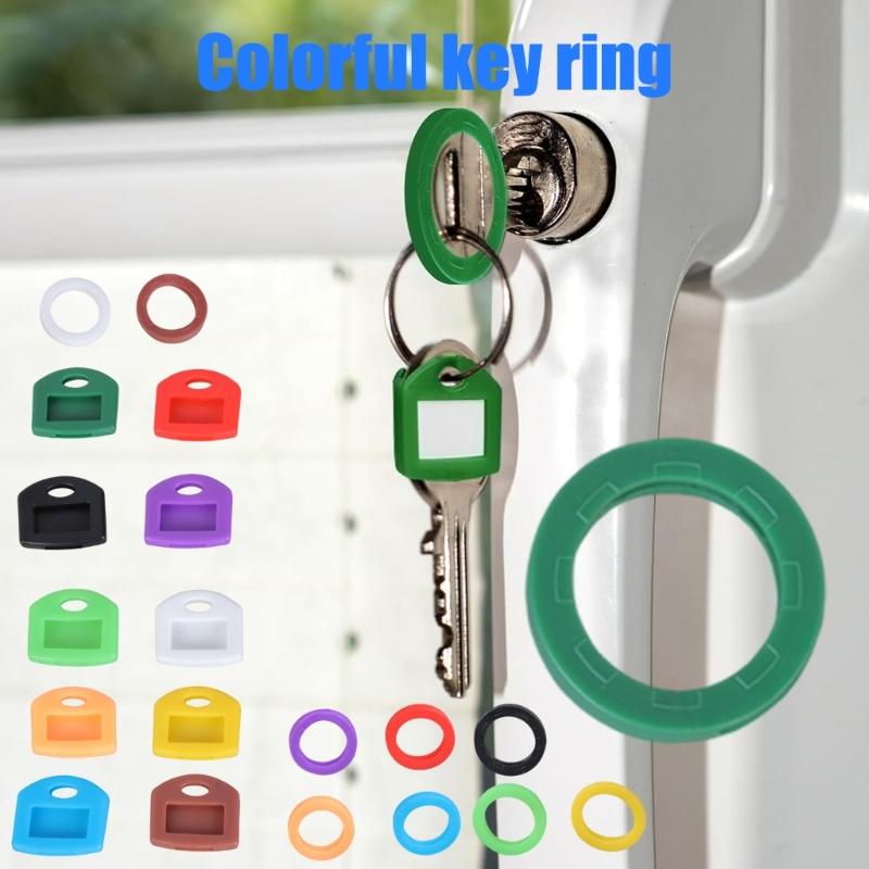 Silikonnyckelmarkörer Identifierare Skydd I Blandad Färg För Effektiv Nyckelorganisation Har Rund Och Fyrkantig Form